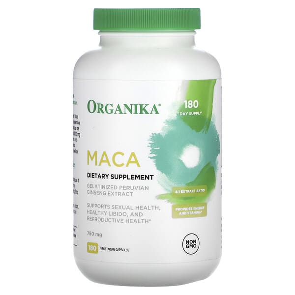 Organika, マカ、750mg、ベジカプセル180粒