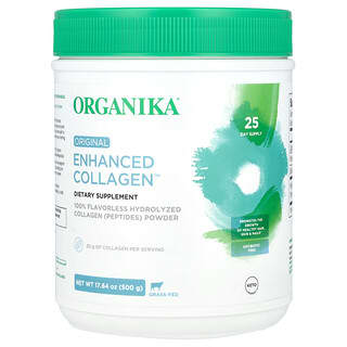 Organika, Enhanced Collagen, коллаген, оригинальный вкус, 500 г (17,64 унции)