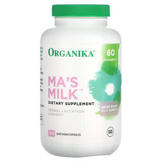 Organika‏, Ma's Milk, צמחי מרפא לתמיכה בהנקה, 120 כמוסות צמחיות