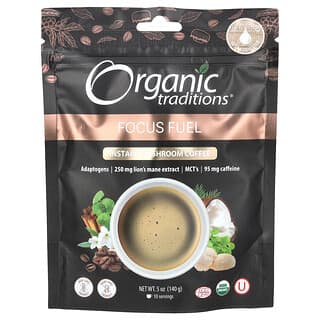 Organic Traditions, 인스턴트 버섯 커피, 집중력 연료, 140g(5oz)
