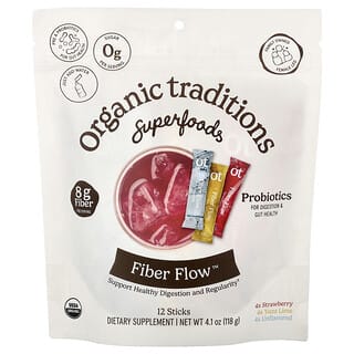 Organic Traditions, Fiber Flow™, пакет асорти, 12 пръчици, 118 g (4,1 oz)