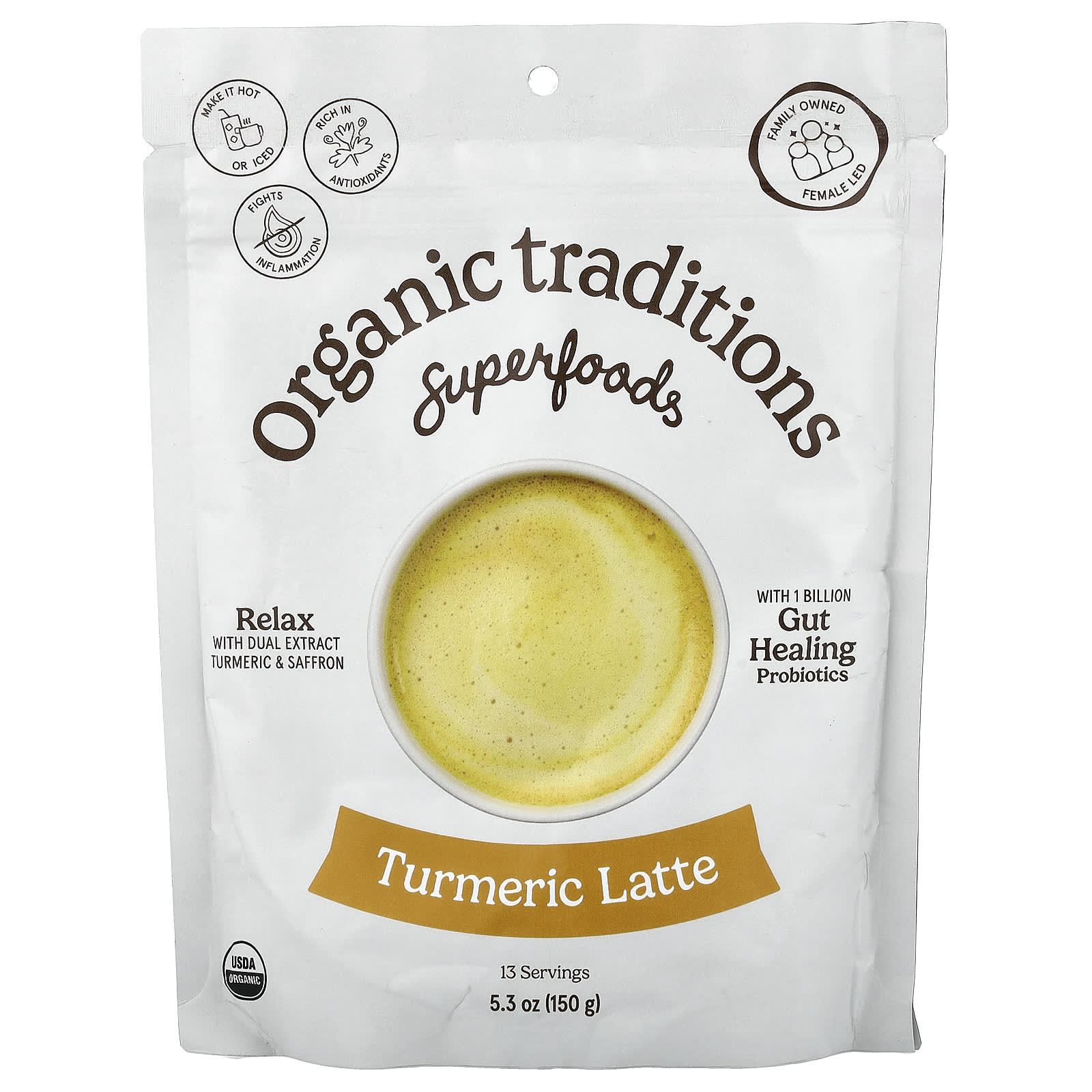 Organic Traditions Superfoods, Turmeric Latte – 150 g de Organic Traditions
