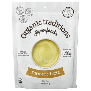 Organic Traditions, Turmeric Latte with Saffron and Probiotics, 5.3 oz (150 g)
