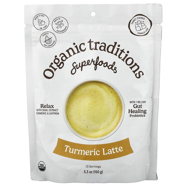 Organic Traditions, Superfoods, Turmeric Latte, 5.3 oz (150 g) — product photo 1