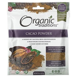 Organic Traditions, Какао в порошке, 227 г (8 унций)