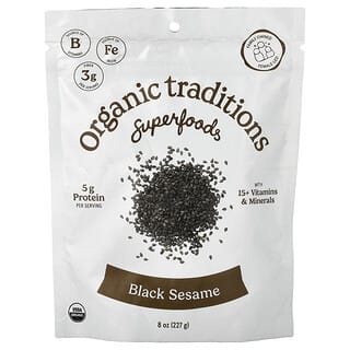 Organic Traditions, семена черного кунжута, 227 г (8 унций)