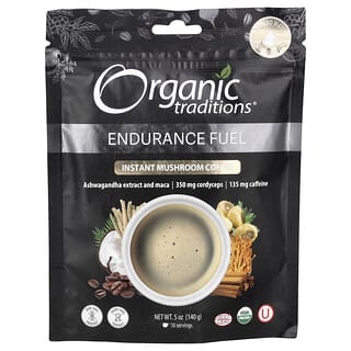 Organic Traditions, Endurance Fuel, Café Instantâneo com Cogumelos, 140 g (5 oz)