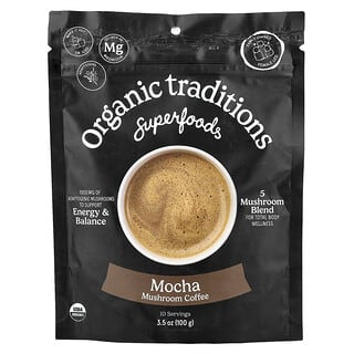 Organic Traditions, 5 Směs houbové kávy, moka, 100 g