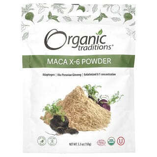 Organic Traditions, Maca X-6 Preta e Vermelho-Roxo, 150 g (5,3 oz)