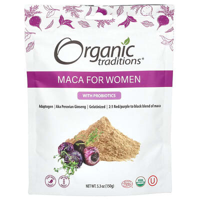 Organic Traditions, Maca for Women with Probiotics, 5.3 oz (150 g)