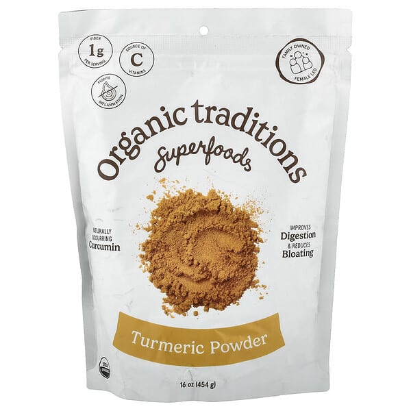 Organic Traditions, Superfoods, Turmeric Powder, 16 oz (454 g) — product photo 1