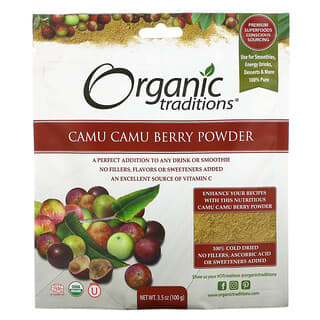 Organic Traditions, Camu Camu Berry em Pó, 100 g (3,5 oz)