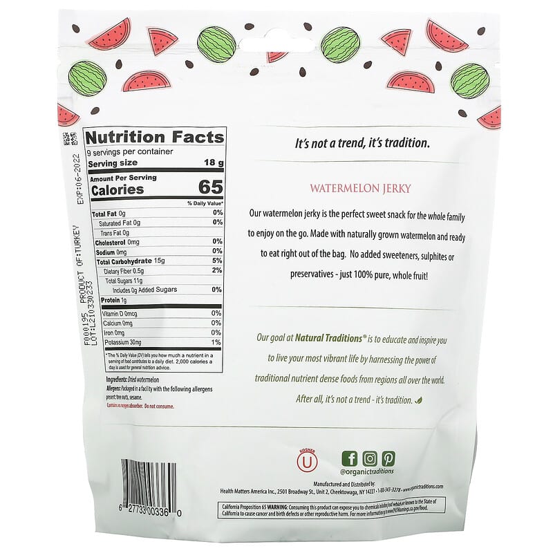 Watermelon Jerky, 5.8 oz (165 g)