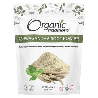 Organic Traditions, Poudre de racine d'ashwagandha, 200 g