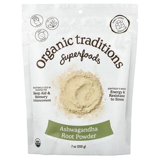 Organic Traditions, Pó da Raiz de Ashwagandha, 200 g (7 oz)