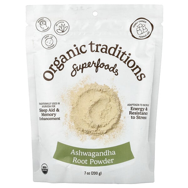 Organic Traditions, Superfoods, Ashwagandha Root Powder, 7 oz (200 g) — product photo 1