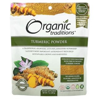 Organic Traditions, مسحوق الكركم ، 7 أونصة (200 جم)