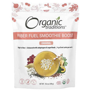 Organic Traditions, Fiber Fuel Smoothie Boost, оригинальный, 300 г (10,6 унции)