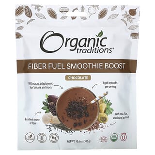 Organic Traditions, Fibre Fuel Smoothie Boost, Chocolat, 300 g