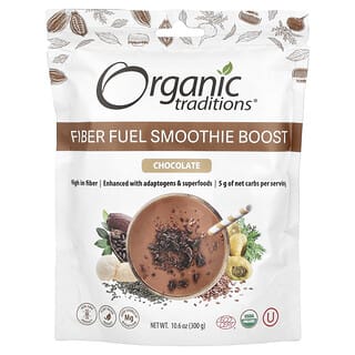 Organic Traditions, Fibre Fuel Smoothie Boost, cioccolato, 300 g