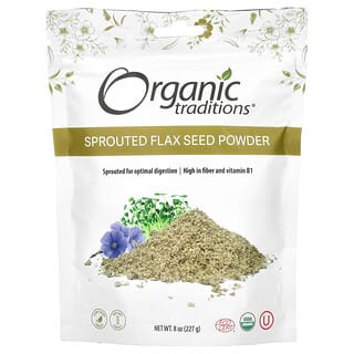 Organic Traditions, Poudre de graines de lin germées, 227 g