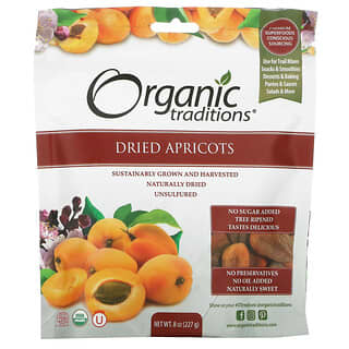 Organic Traditions‏, משמשים מיובשים, 227 גרם (8 אונקיות)