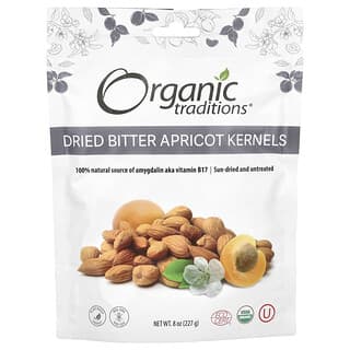 Organic Traditions, Granos de albaricoque amargo deshidratados`` 227 g (8 oz)
