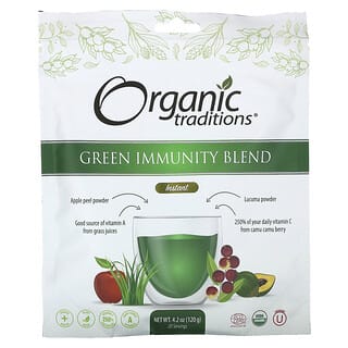 Organic Traditions‏, Green Immunity Blend, תערובת אינסטנט, 120 גרם (4.2 אונקיות)