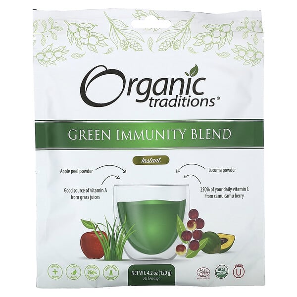 Organic Traditions, Mistura de Imunidade Verde, Instantânea, 120 g (4,2 oz)
