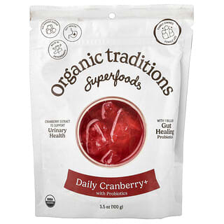 Organic Traditions, Superfoods, Daily Cranberry+ with Probiotics, 3.5 oz (100 g)