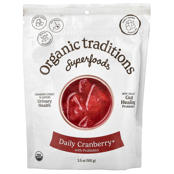 Organic Traditions, Superfoods, Daily Cranberry+ with Probiotics, 3.5 oz (100 g) — product photo 1
