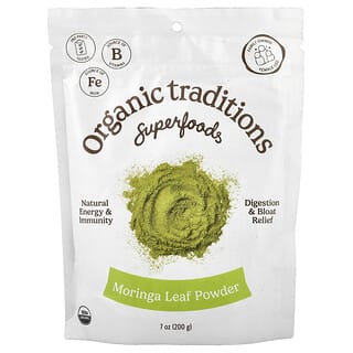 Organic Traditions, Poudre de feuille de moringa, 200 g