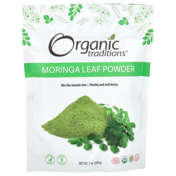 Organic Traditions, 모링가 잎 분말, 200g(7oz)