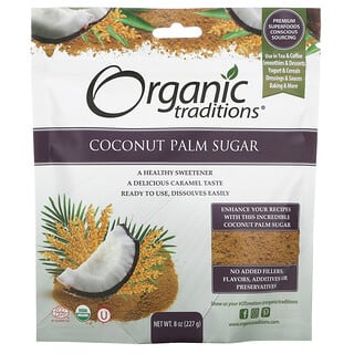 Organic Traditions, Azúcar de palma de coco, 227 g (8 oz)