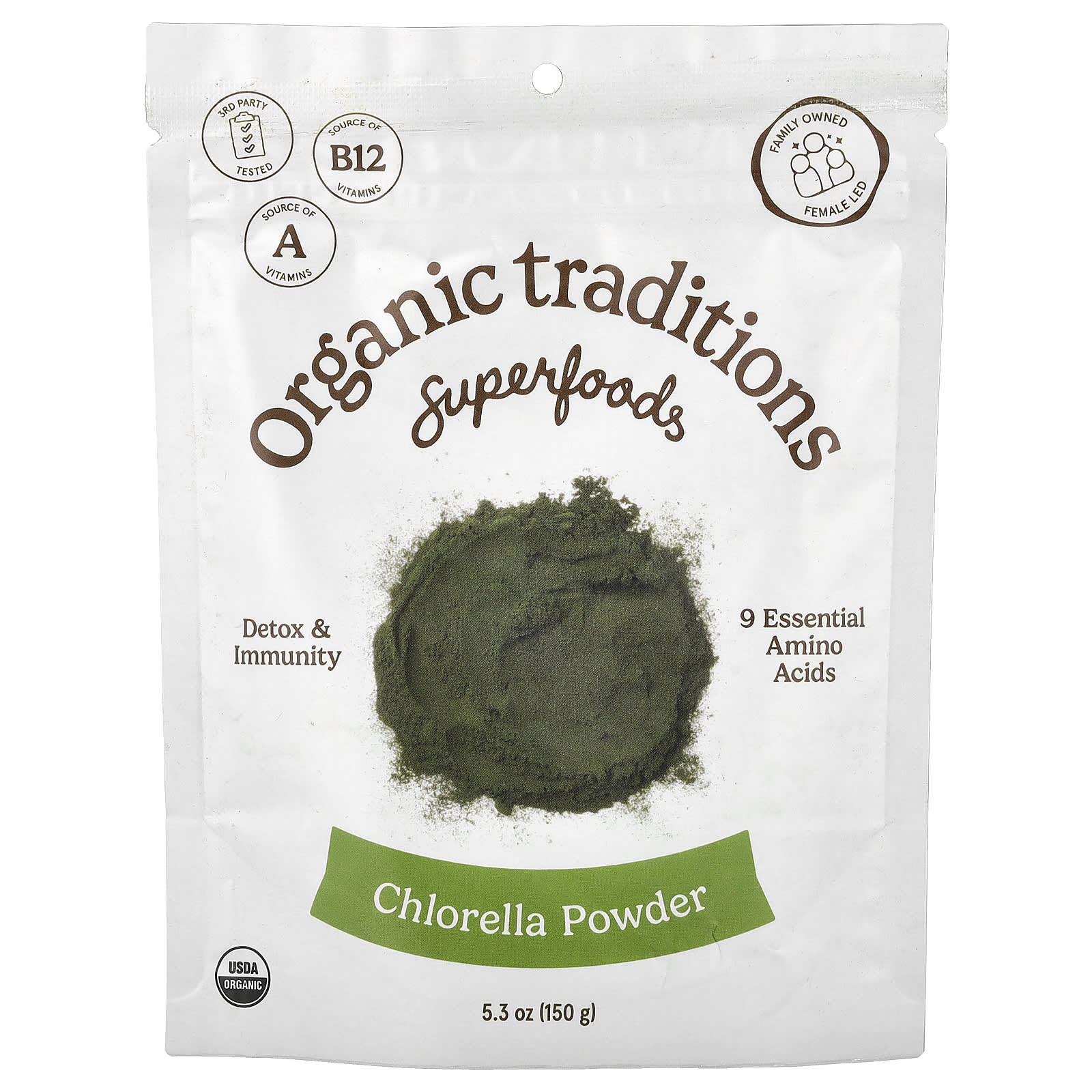 Organic Traditions Superfoods, Chlorella Powder – 150 g de Organic Traditions