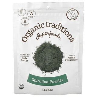 Organic Traditions, Espirulina en polvo, 150 g (5,3 oz)