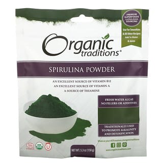 Organic Traditions, Spirulina-Pulver, 150 g (5,3 oz.)