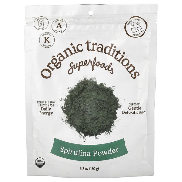 Organic Traditions, Superfoods, Spirulina Powder, 5.3 oz (150 g) — product photo 1
