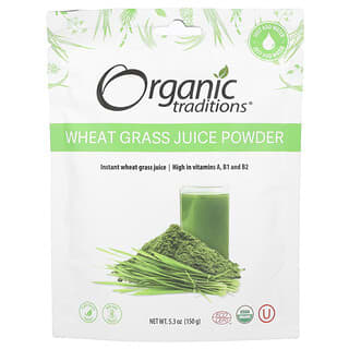 Organic Traditions, Zumo de hierba de trigo en polvo, 150 g (5,3 oz)