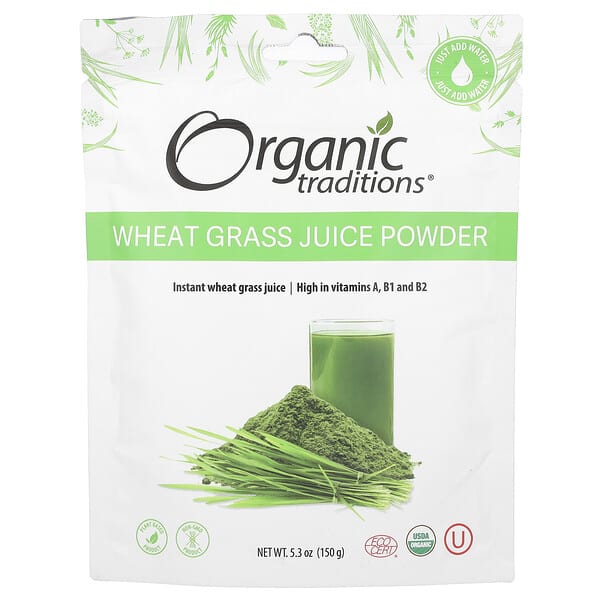 Organic Traditions Wheat Grass Juice Powder 53 Oz 150 G 0240