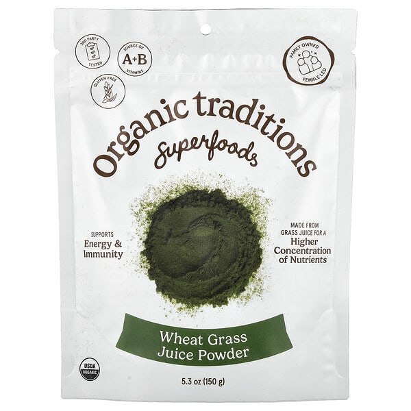 Organic Traditions, 小麥草汁粉，5.3 盎司（150 克）