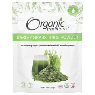 Organic Traditions, Poudre de jus d'herbe d'orge, 150 g