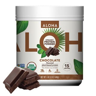Aloha, Organic Protein Powder, Chocolate, 1 lb 3 oz (540 g)