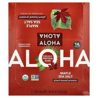 Aloha, Organic Protein Bars, Maple Sea Salt, 12 Bars, 1.98 oz (56 g) Each