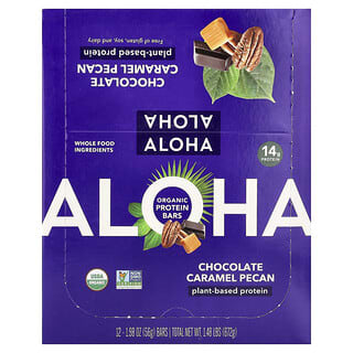 Aloha, Organic Protein Bars, Chocolate Caramel Pecan, 12 Bars, 1.98 oz (56 g) Each