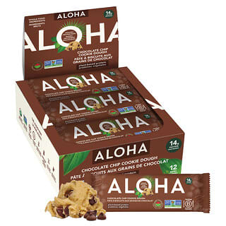 ألوها‏, Organic Protein Bars, Chocolate Chip Cookie Dough, 12 Bars, 1.98 oz (56 g) Each