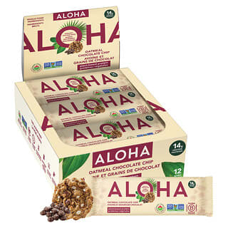 Aloha, Organic Protein Bars, Oatmeal Chocolate Chip, 12 Bars, 1.98 oz (56 g) Each