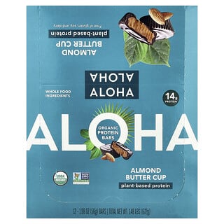 Aloha, Organic Protein Bars, Almond Butter Cup, 12 Bars, 1.98 oz (56 g) Each