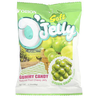 Orion, Soft O'Jelly Gummy Candy, зеленый виноград, 66 г (2,33 унции)