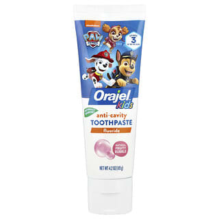 Orajel, Kids, Paw Patrol™ Anticavity Fluoride Toothpaste, 2-10 Years, Natural Fruity Bubble, 4.2 oz (119 g)